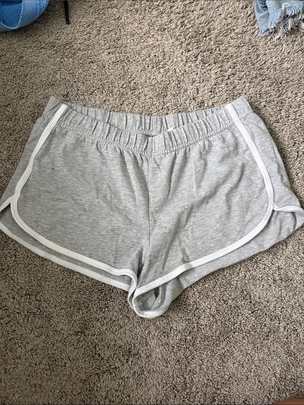 No Boundaries Heather Gray Athletic Shorts with White Trim